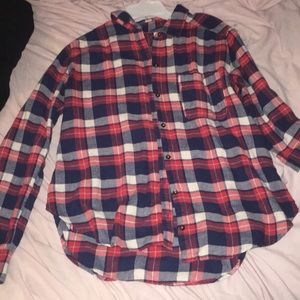 Hollister red, white, & blue flannel